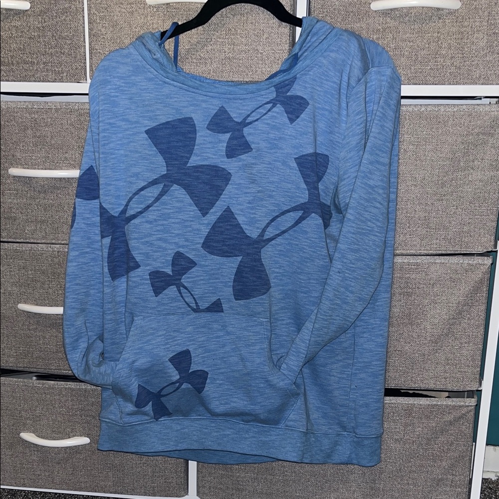 Under Armour Light Blue Hoodie with Logo Accents